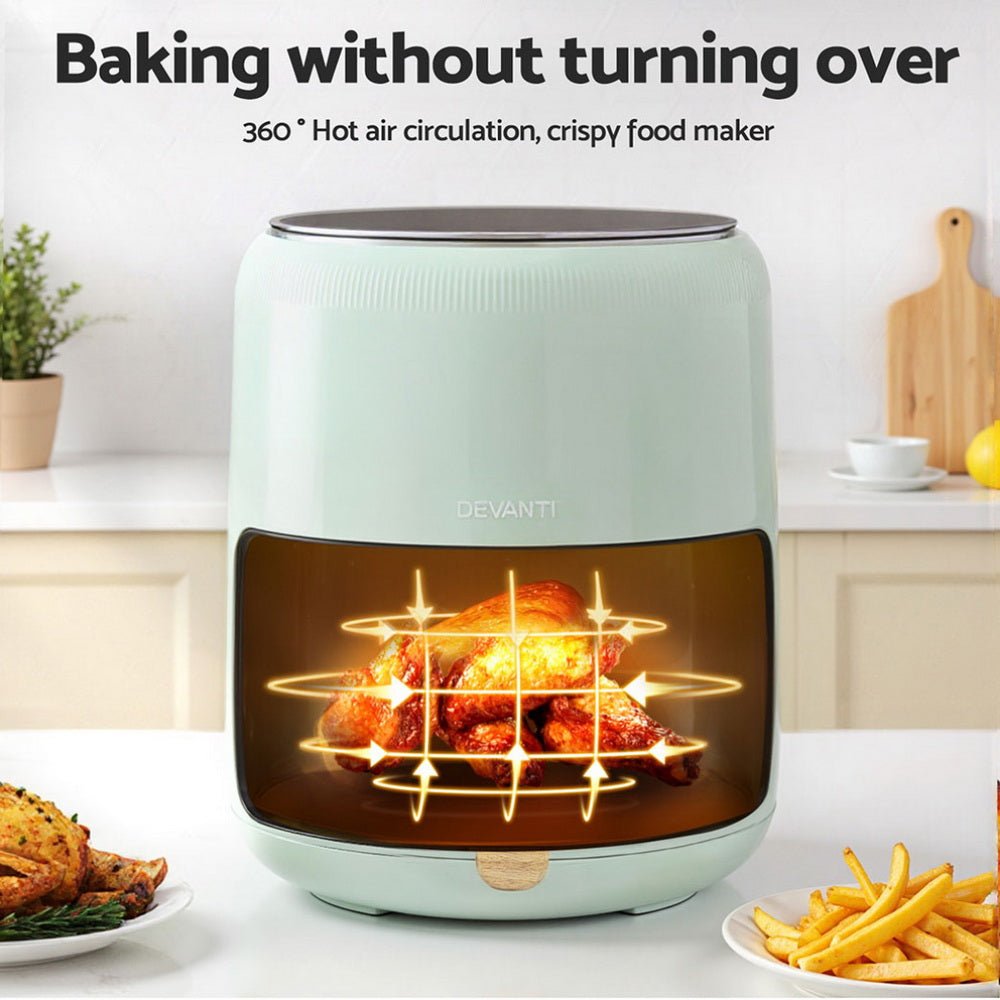 5L Air Fryer Touch Control 1700W Green - Appliances > Kitchen Appliances > Air Fryers - Rivercity House & Home Co. (ABN 18 642 972 209) - Affordable Modern Furniture Australia