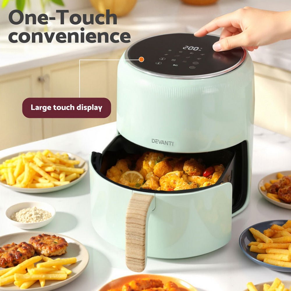 5L Air Fryer Touch Control 1700W Green - Appliances > Kitchen Appliances > Air Fryers - Rivercity House & Home Co. (ABN 18 642 972 209) - Affordable Modern Furniture Australia