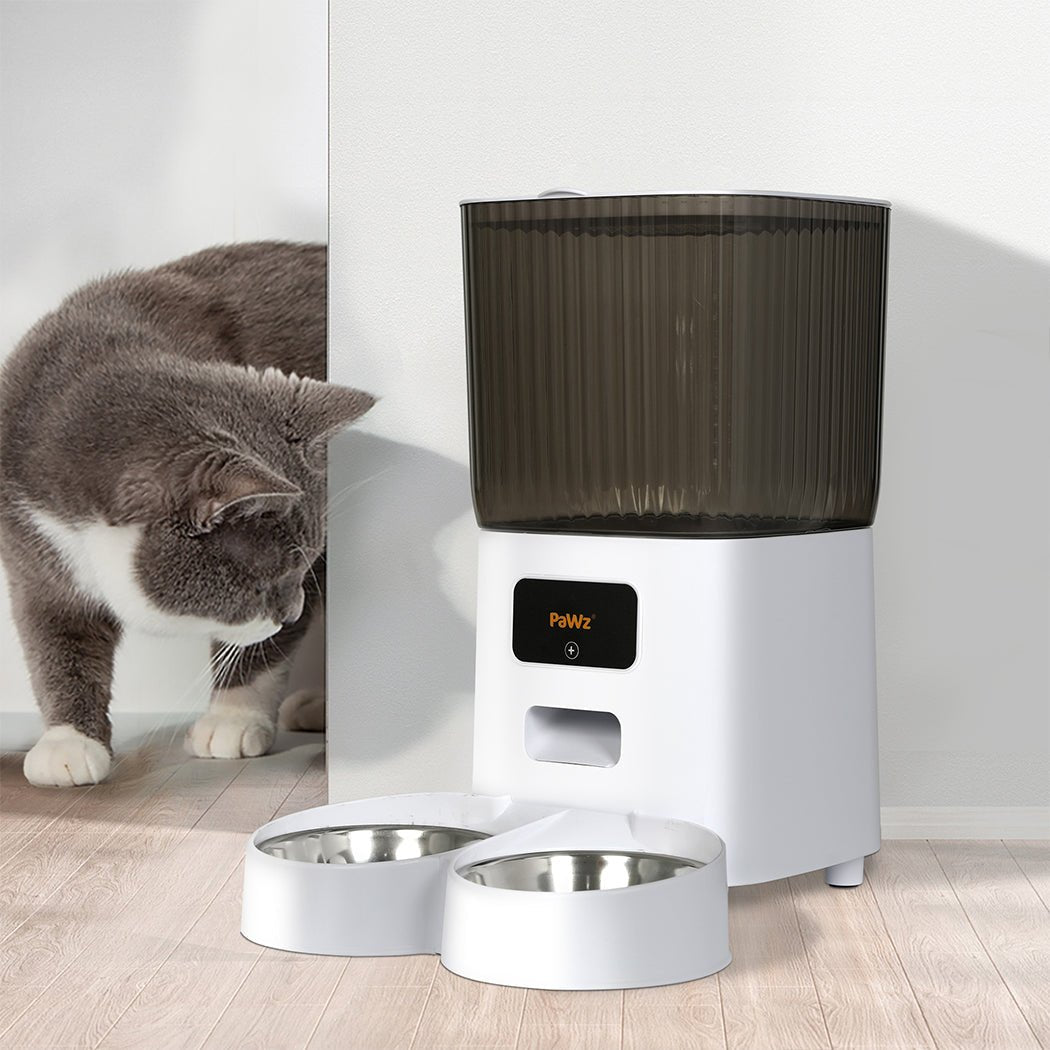 5L Automatic Dual Bowl Pet Feeder with App Control - White - Rivercity House & Home Co. (ABN 18 642 972 209) - Affordable Modern Furniture Australia