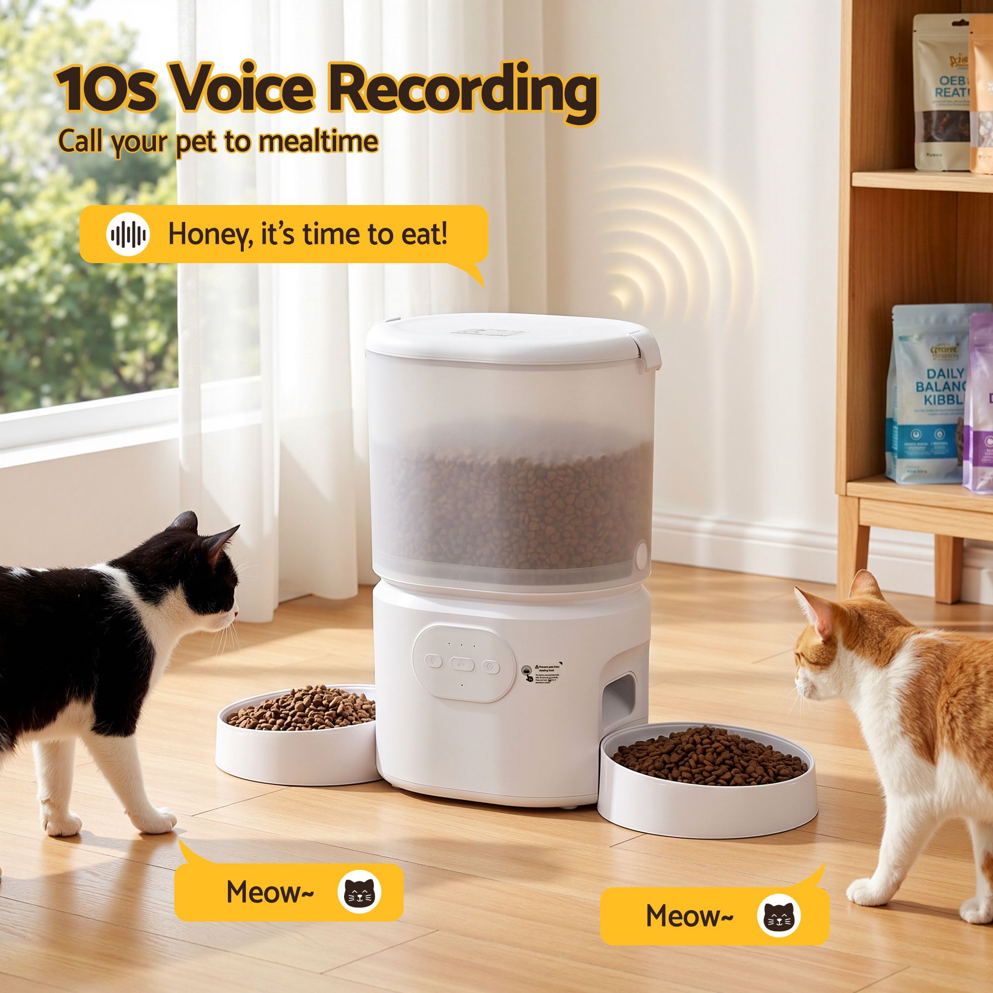 5L Automatic Pet Feeder Dual Bowl Smart Dispenser APP Control Cats Dogs - Pet Care > Cat Supplies > Cat Bowls, Feeders & Waterers - Rivercity House & Home Co. (ABN 18 642 972 209) - Affordable Modern Furniture Australia