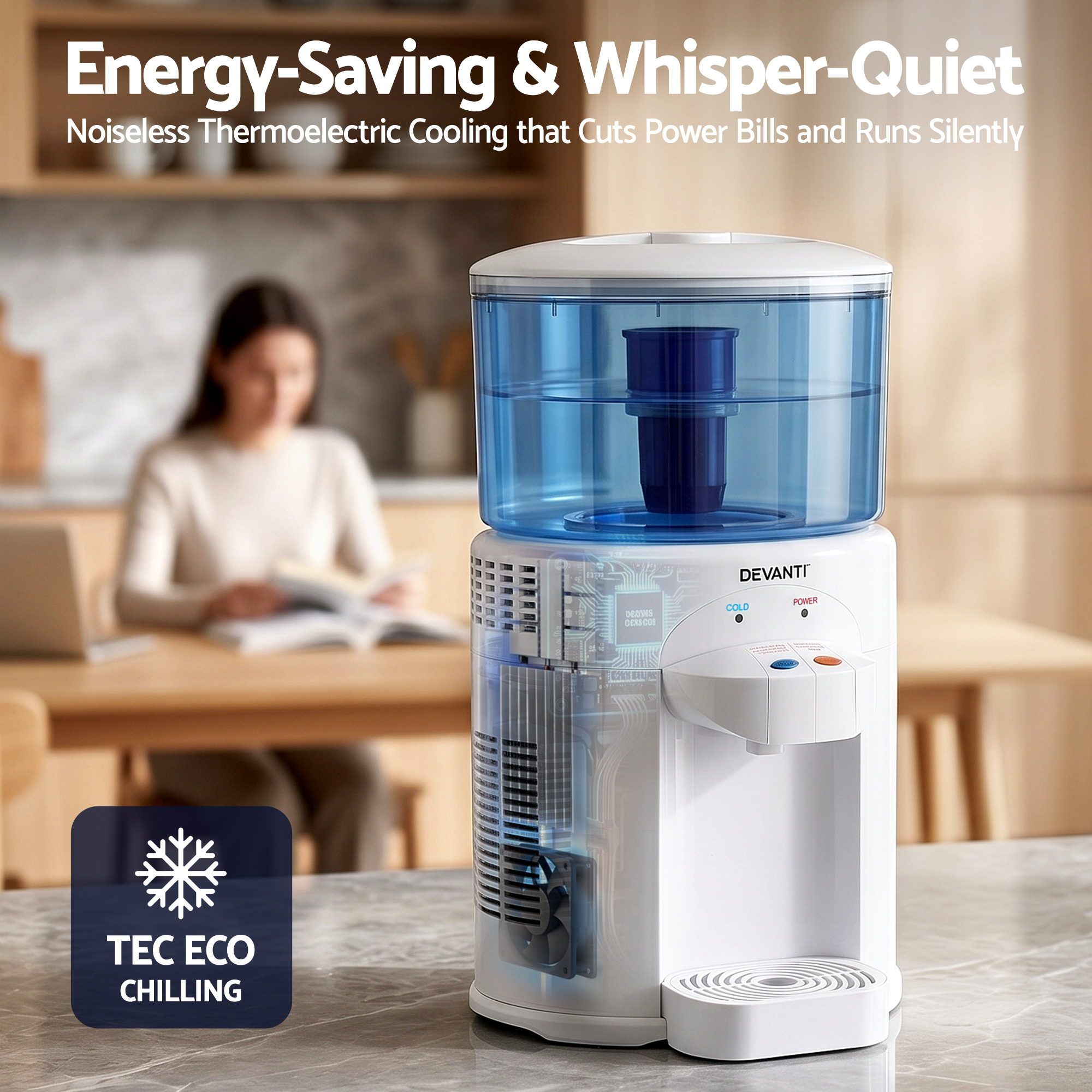 5L Bench Top Water Cooler Dispenser with Filter 2 Taps Countertop Water Purifier - Appliances > Kitchen Appliances > Water Dispensers - Rivercity House & Home Co. (ABN 18 642 972 209) - Affordable Modern Furniture Australia