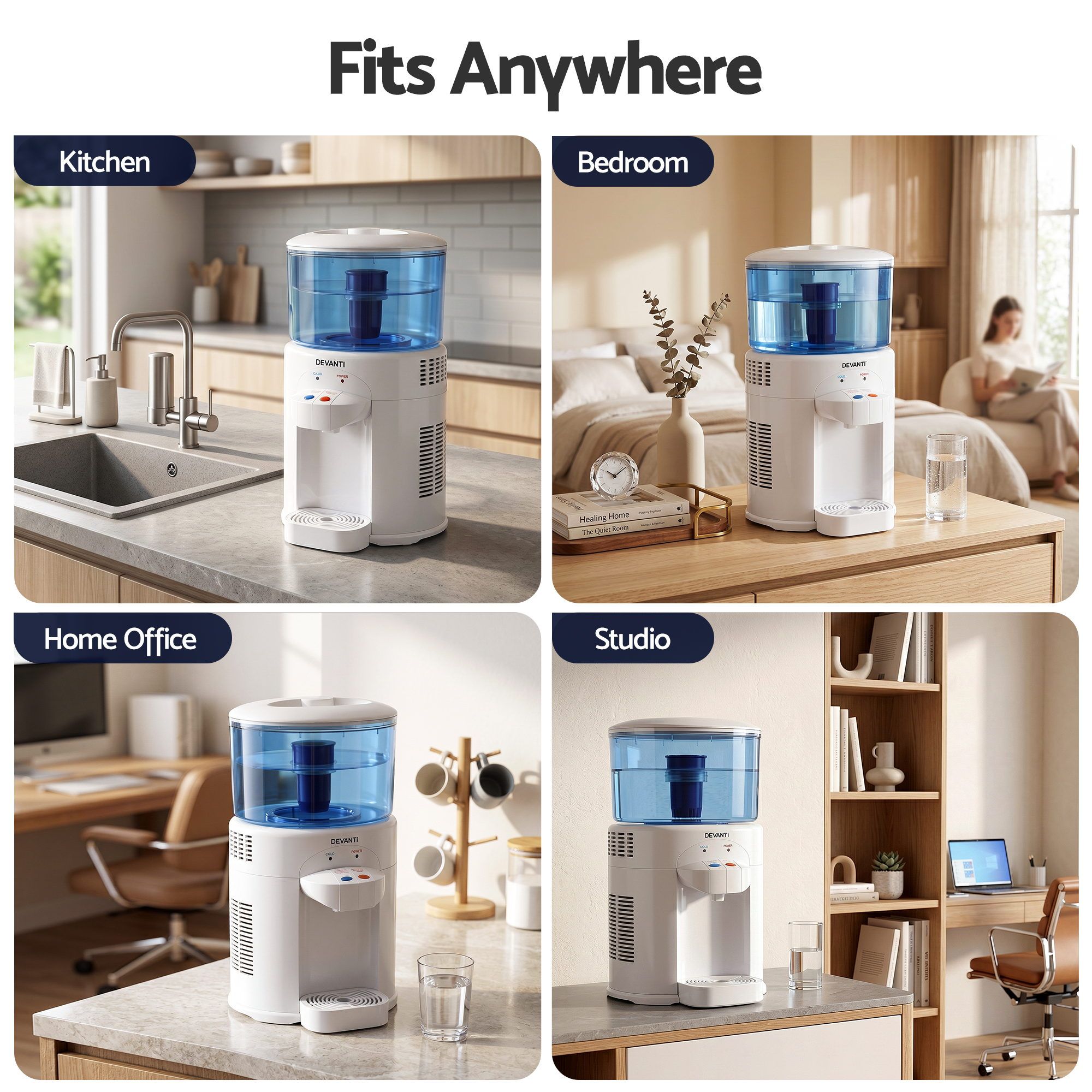 5L Bench Top Water Cooler Dispenser with Filter 2 Taps Countertop Water Purifier - Appliances > Kitchen Appliances > Water Dispensers - Rivercity House & Home Co. (ABN 18 642 972 209) - Affordable Modern Furniture Australia