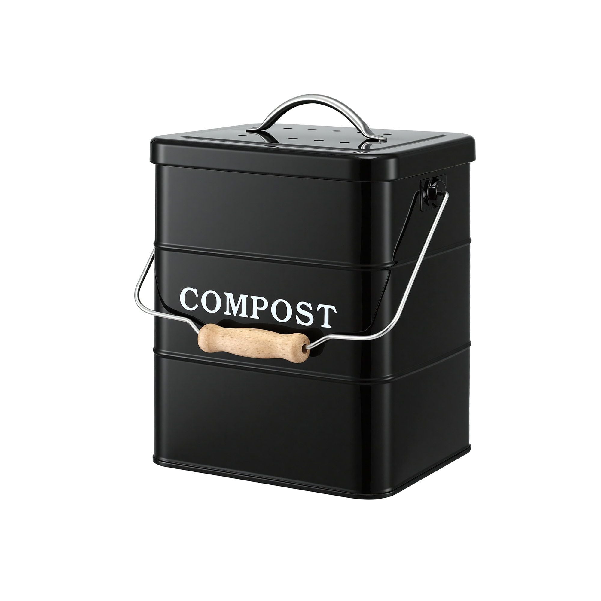 5L Compost Bin Kitchen Countertop Food Waste Caddy Black - Home & Garden > Garden Tools > Gardening Accessories - Rivercity House & Home Co. (ABN 18 642 972 209) - Affordable Modern Furniture Australia