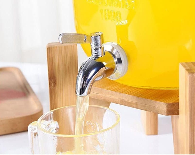 5L Glass Drink Dispenser with Stainless Steel Tap and Metal Stand for Lemonade & Iced Tea - Transparent - Home & Garden > Home Office Accessories > Tape & Dispensers - Rivercity House & Home Co. (ABN 18 642 972 209) - Affordable Modern Furniture Australia