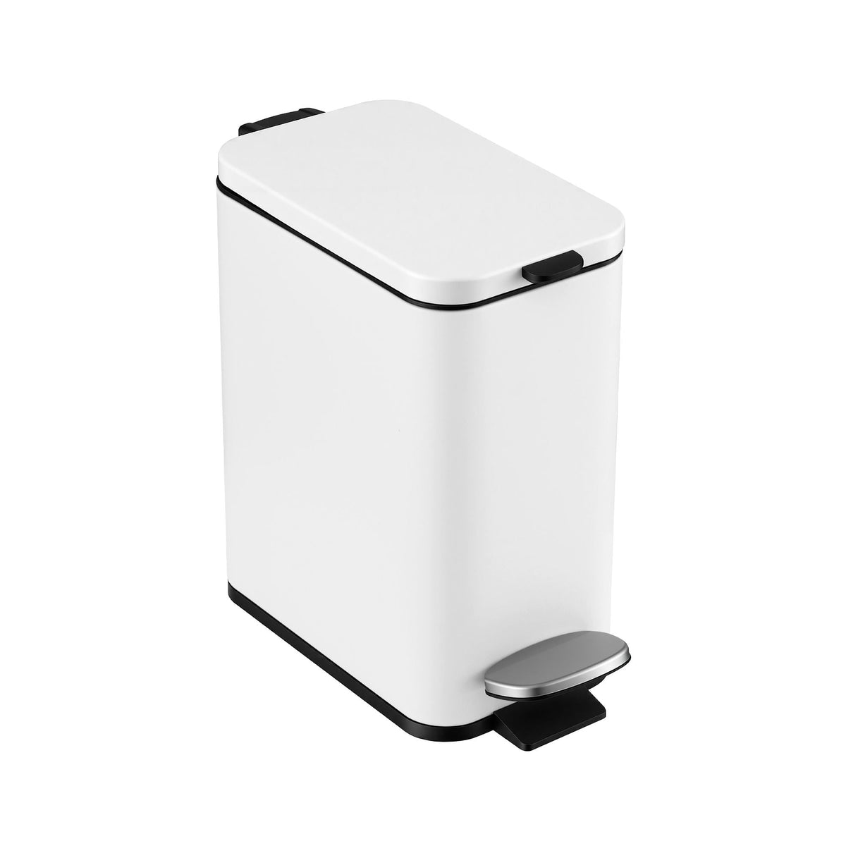 5L Rectangular Pedal Rubbish Bin with Removable Bucket - White - Home & Garden > Kitchen Bins > Pedal Bins - Rivercity House & Home Co. (ABN 18 642 972 209) - Affordable Modern Furniture Australia