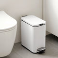 5L Rectangular Pedal Rubbish Bin with Removable Bucket - White