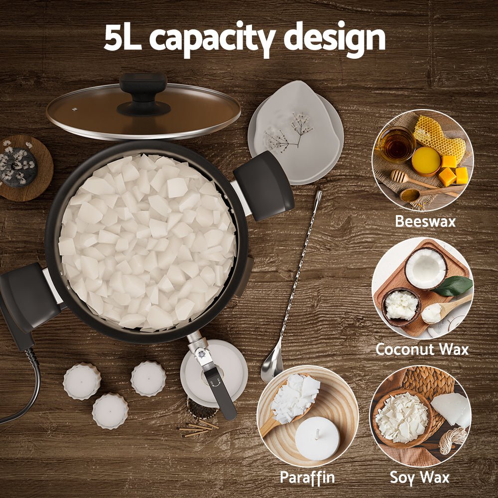 5L Wax Melter Candle Making 1200W Melting Pot Furnace Quick Pour Spout Soy Soap - Appliances > Appliances Others - Rivercity House & Home Co. (ABN 18 642 972 209) - Affordable Modern Furniture Australia