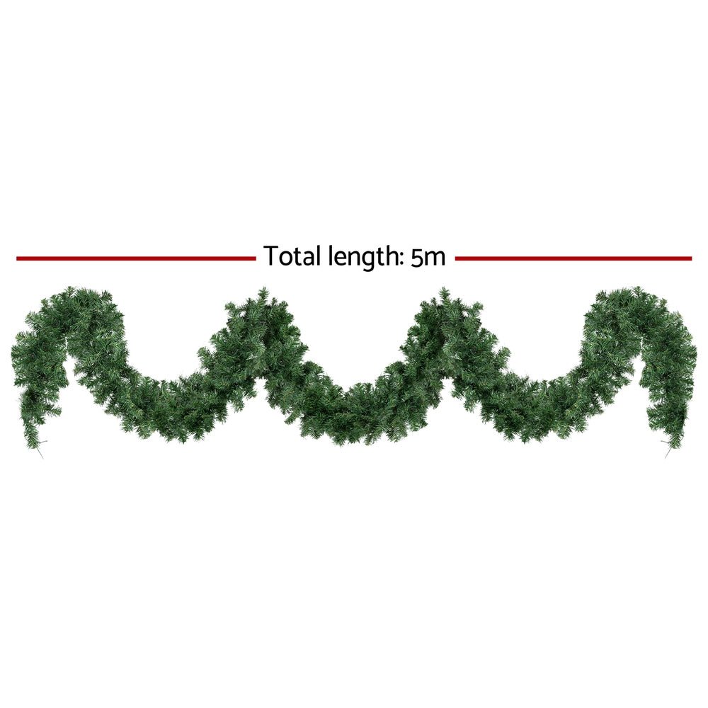 5M Christmas Garland LED Lights Party Xmas Decorations 380 TIPS - Occasions > Christmas > Christmas Wreaths & Garlands - Rivercity House & Home Co. (ABN 18 642 972 209) - Affordable Modern Furniture Australia