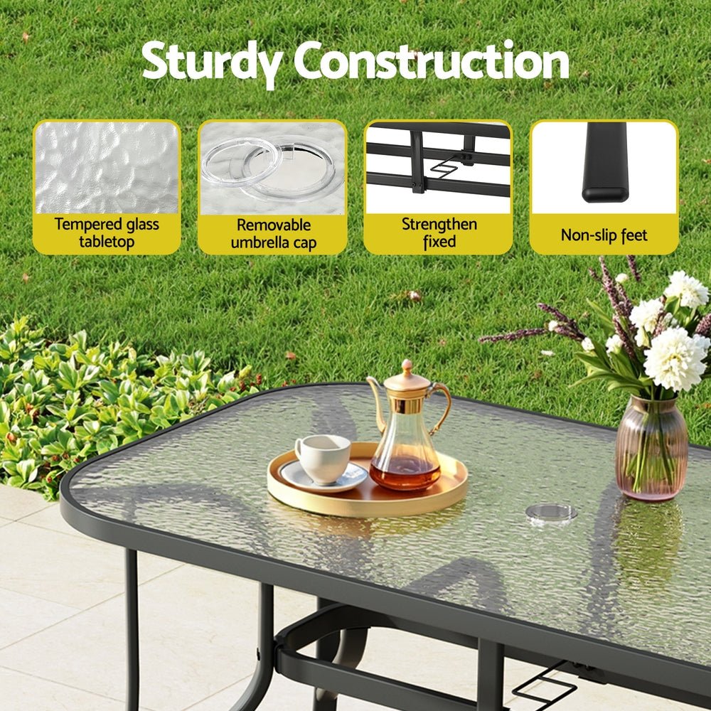 5PC Outdoor Dining Set Table and Chairs Patio Furniture Bistro Set Garden Black - Furniture > Outdoor > Outdoor Dining Sets - Rivercity House & Home Co. (ABN 18 642 972 209) - Affordable Modern Furniture Australia