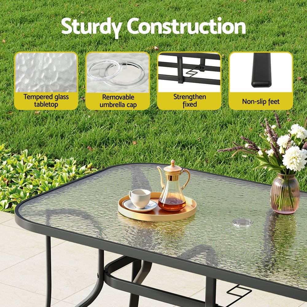 5PC Outdoor Dining Set Table and Chairs Patio Furniture Bistro Set Garden Black - Furniture > Outdoor > Outdoor Dining Sets - Rivercity House & Home Co. (ABN 18 642 972 209) - Affordable Modern Furniture Australia