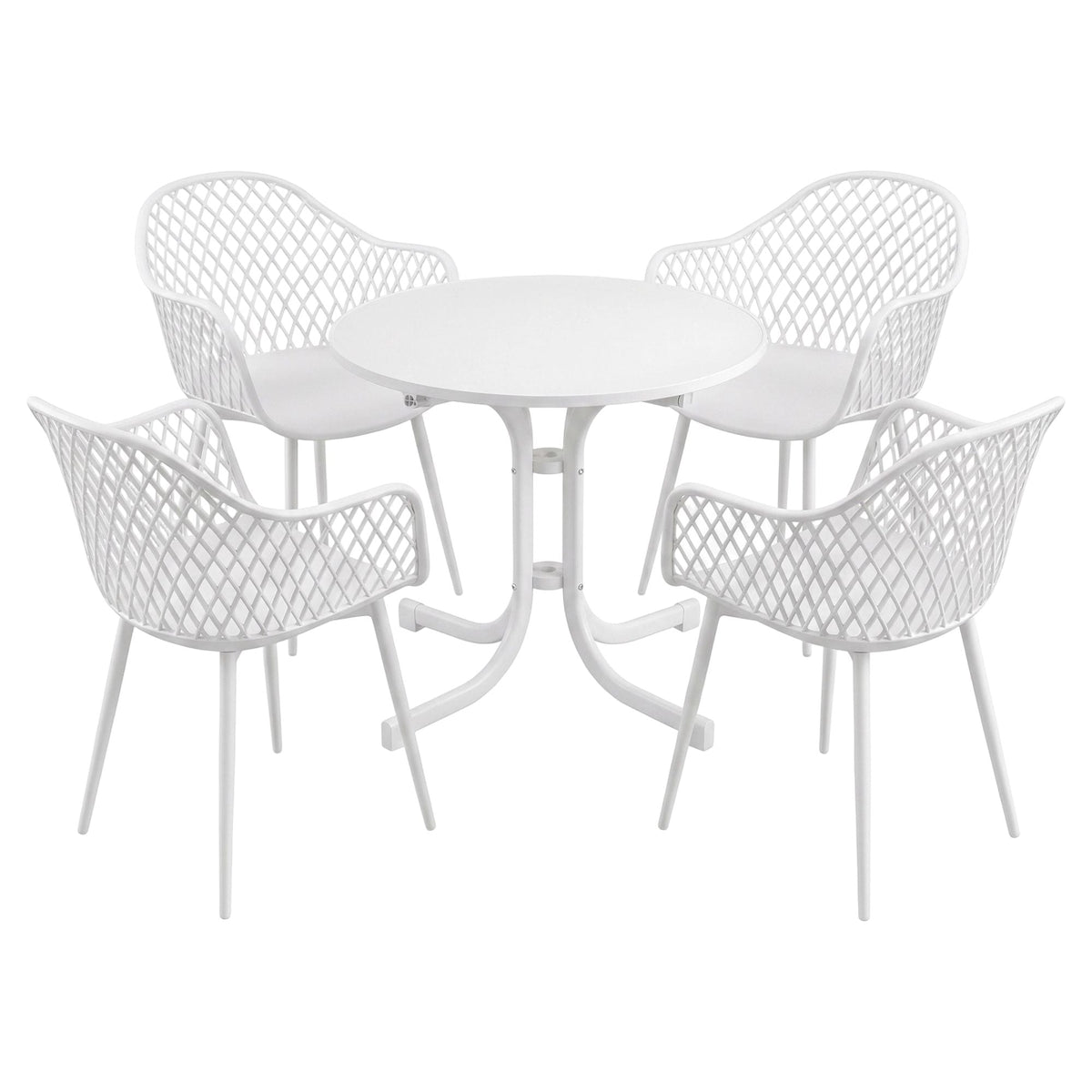 5PCS Outdoor Dining Set Table and Chairs Patio Furniture Garden Diamond White - Furniture > Outdoor > Outdoor Dining Sets - Rivercity House & Home Co. (ABN 18 642 972 209) - Affordable Modern Furniture Australia