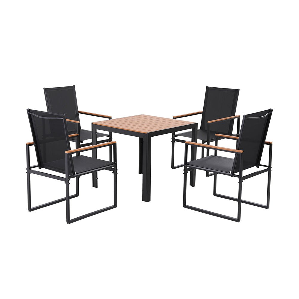 5PCS Outdoor Dining Set Table and Chairs Patio Garden Furniture Bistro Set - Furniture > Dining > Dining Set - Rivercity House & Home Co. (ABN 18 642 972 209) - Affordable Modern Furniture Australia