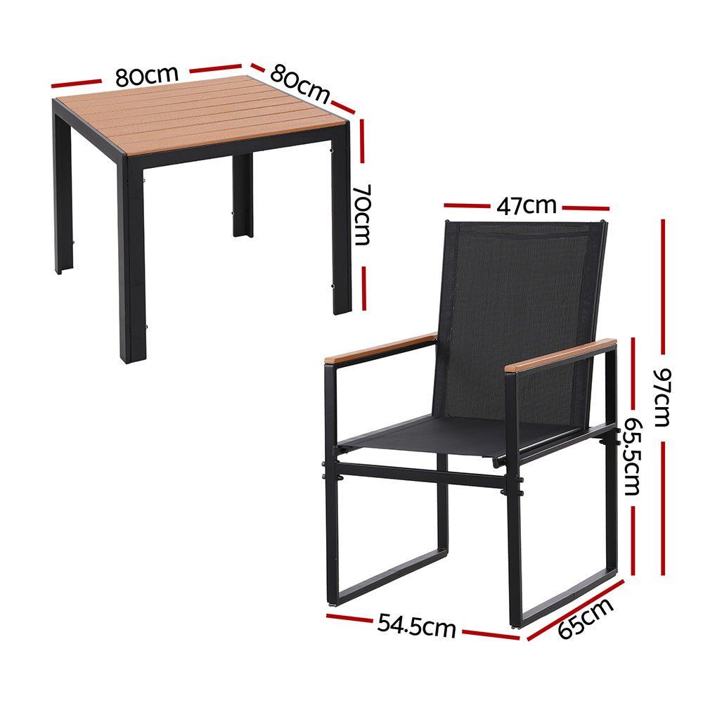 5PCS Outdoor Dining Set Table and Chairs Patio Garden Furniture Bistro Set - Furniture > Dining > Dining Set - Rivercity House & Home Co. (ABN 18 642 972 209) - Affordable Modern Furniture Australia