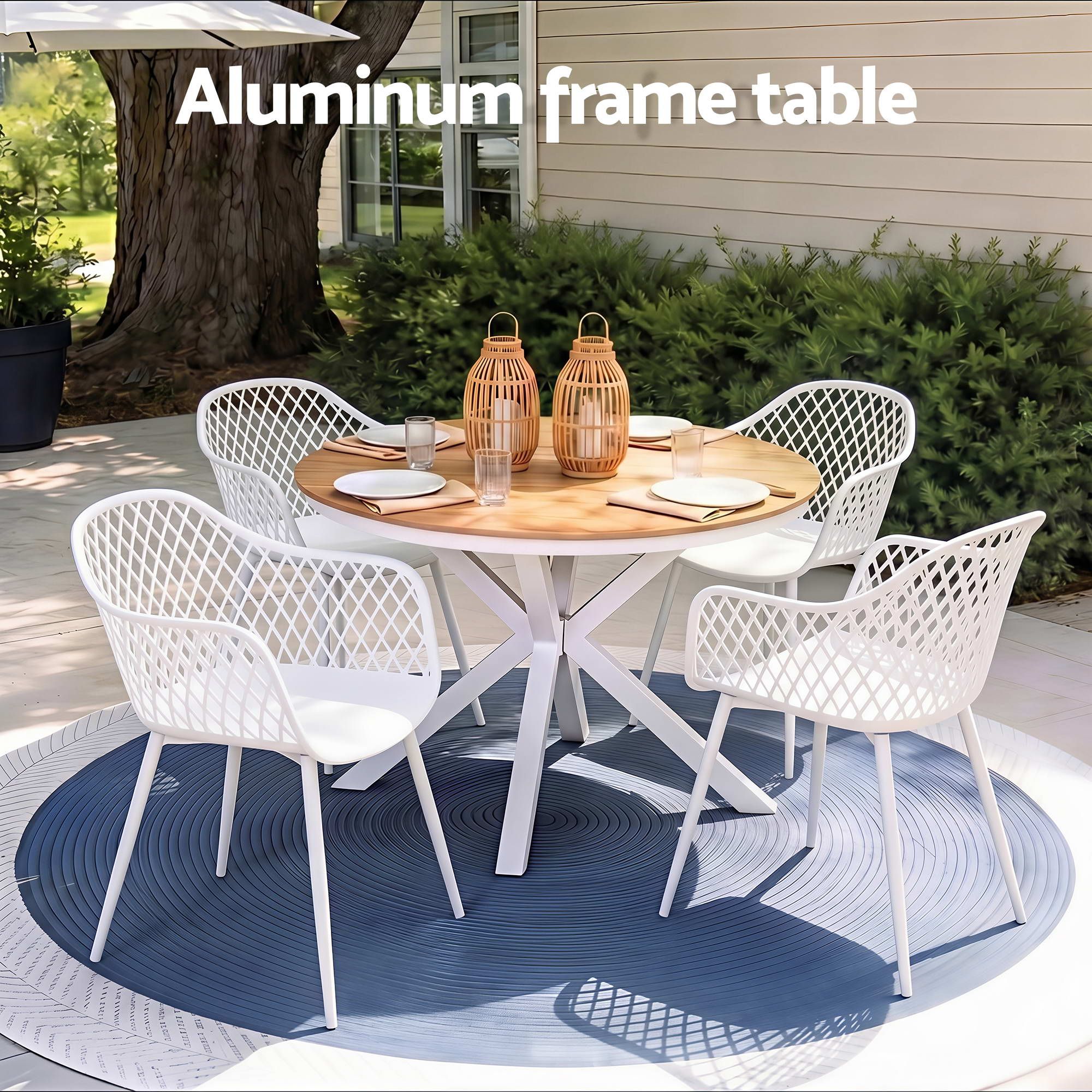 5PCS Outdoor Dining Set Table and Chairs Patio Garden Furniture Diamond - Furniture > Outdoor > Outdoor Dining Sets - Rivercity House & Home Co. (ABN 18 642 972 209) - Affordable Modern Furniture Australia