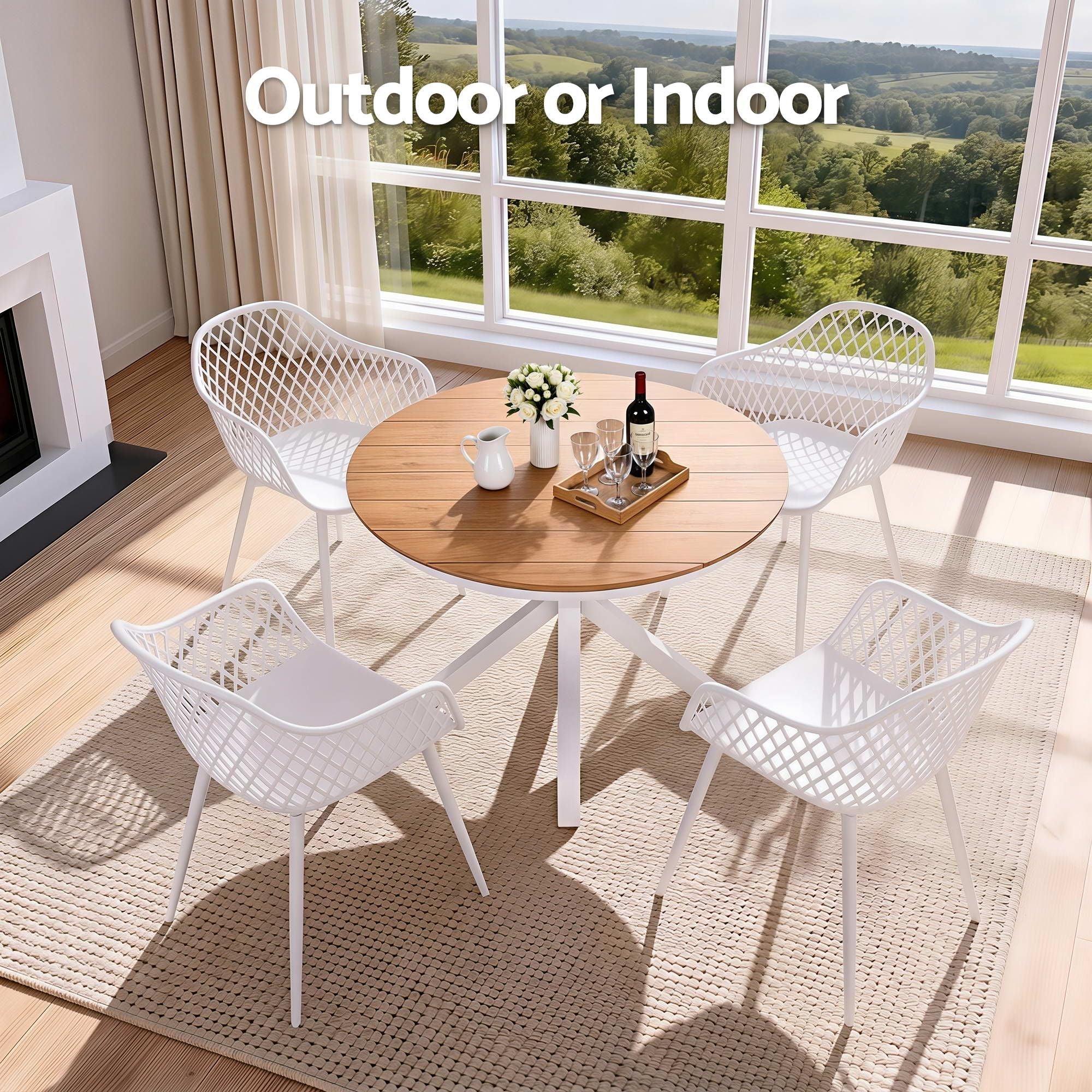 5PCS Outdoor Dining Set Table and Chairs Patio Garden Furniture Diamond - Furniture > Outdoor > Outdoor Dining Sets - Rivercity House & Home Co. (ABN 18 642 972 209) - Affordable Modern Furniture Australia