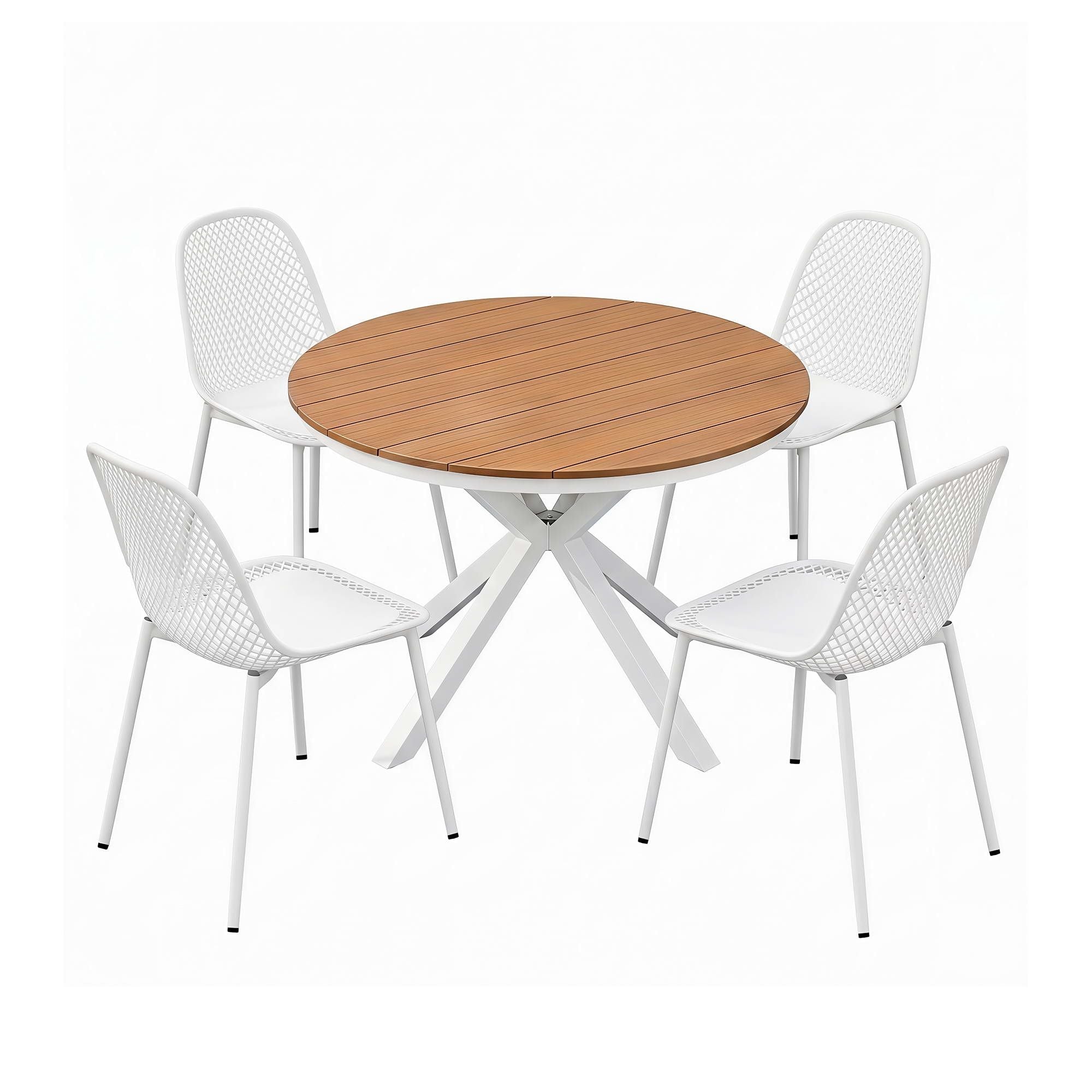 5PCS Outdoor Dining Set Table and Chairs Patio Garden Furniture Lattice - Furniture > Outdoor > Outdoor Dining Sets - Rivercity House & Home Co. (ABN 18 642 972 209) - Affordable Modern Furniture Australia