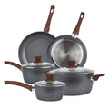 5 Piece Non-Stick Marble Coating Cookware Set – Aluminium