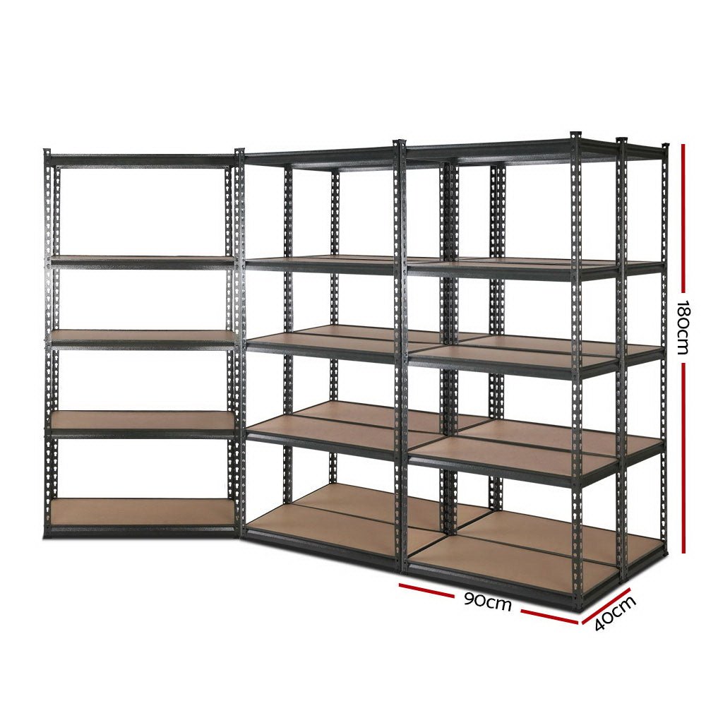 5x1.8M Garage Shelving Warehouse Rack Pallet Racking Storage Charcoal - Tools > Tools Storage > Wall Storage Racks - Rivercity House & Home Co. (ABN 18 642 972 209) - Affordable Modern Furniture Australia