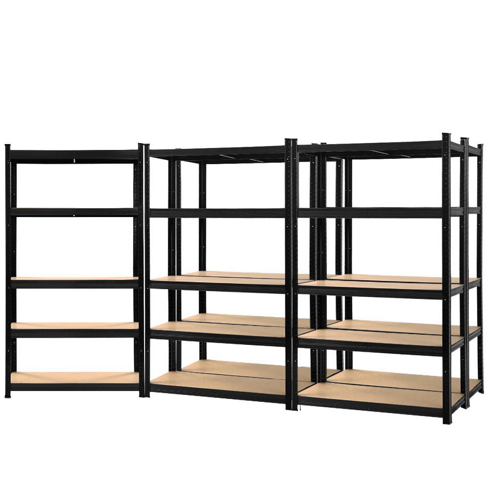 5x1.8M Garage Shelving Warehouse Rack Pallet Racking Storage Shelf Black - Tools > Tools Storage > Wall Storage Racks - Rivercity House & Home Co. (ABN 18 642 972 209) - Affordable Modern Furniture Australia