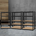 5-Tier 1.8M Garage Pallet Storage Shelf Rack with Adjustable Beams - Black