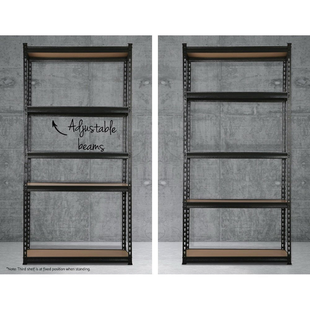 5x1.8M Garage Shelving Warehouse Rack Pallet Racking Storage Shelve Black - Tools > Tools Storage > Wall Storage Racks - Rivercity House & Home Co. (ABN 18 642 972 209) - Affordable Modern Furniture Australia