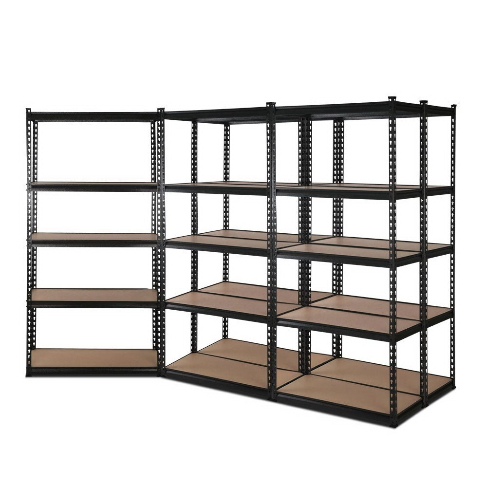5x1.8M Garage Shelving Warehouse Rack Pallet Racking Storage Shelve Black - Tools > Tools Storage > Wall Storage Racks - Rivercity House & Home Co. (ABN 18 642 972 209) - Affordable Modern Furniture Australia
