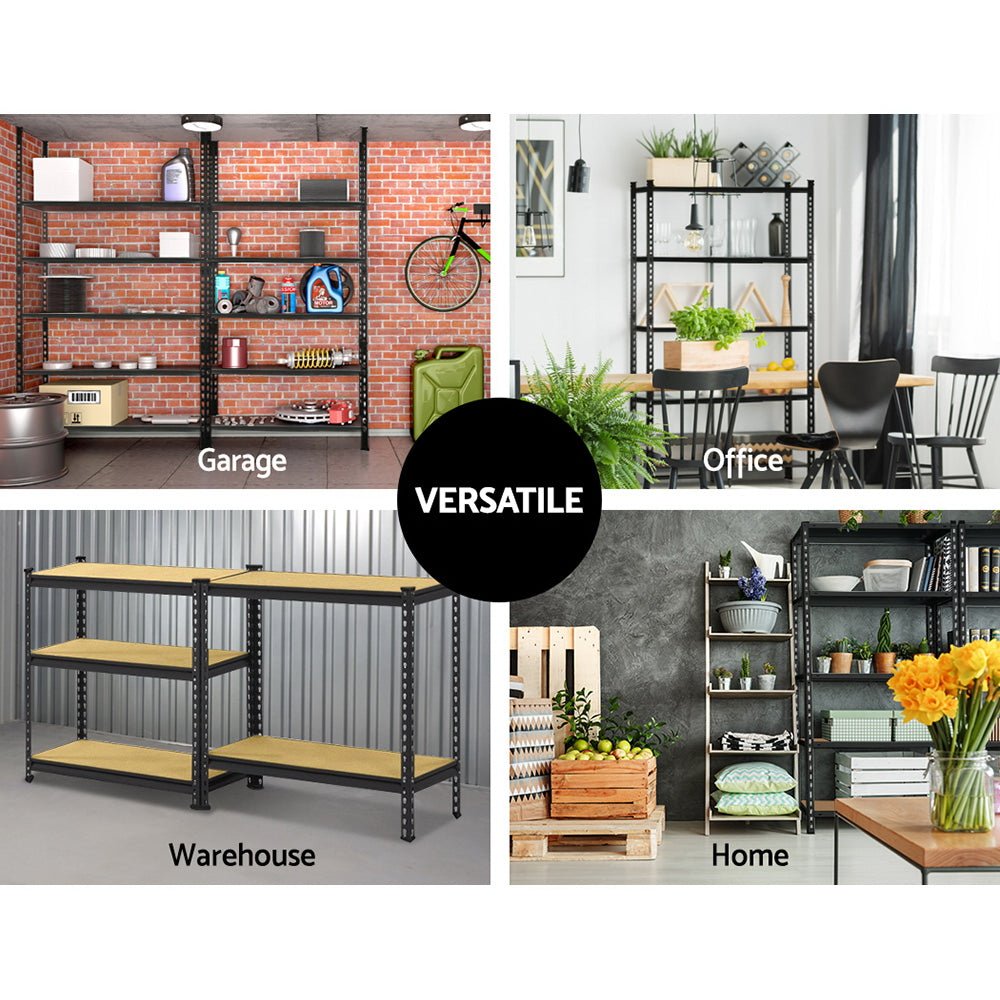 5x1.8M Garage Shelving Warehouse Rack Pallet Racking Storage Shelve Black - Tools > Tools Storage > Wall Storage Racks - Rivercity House & Home Co. (ABN 18 642 972 209) - Affordable Modern Furniture Australia