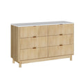 6-Drawer Chest of Drawers Dresser Table with Metal Handles - Pine