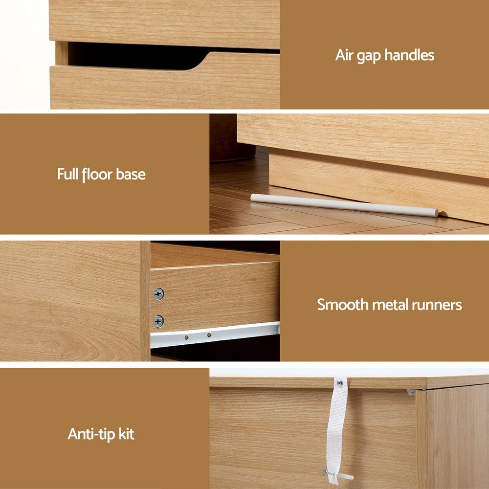 6 Chest of Drawers Dresser Table Pine - Furniture > Bedroom > Dressers - Rivercity House & Home Co. (ABN 18 642 972 209) - Affordable Modern Furniture Australia