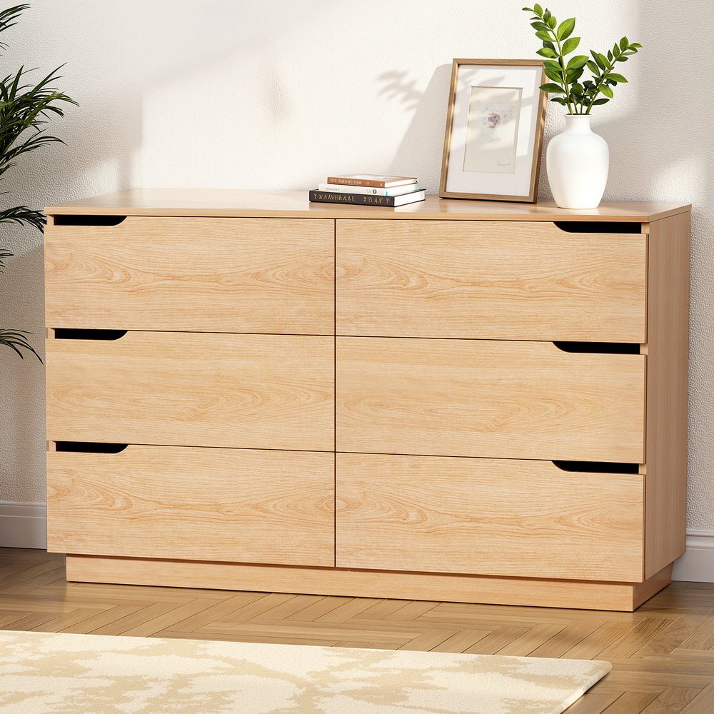 6 Chest of Drawers Dresser Table Pine - Furniture > Bedroom > Dressers - Rivercity House & Home Co. (ABN 18 642 972 209) - Affordable Modern Furniture Australia