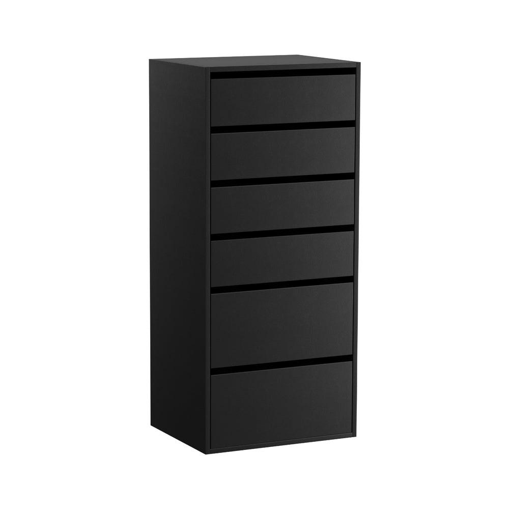 6 Chest of Drawers Dresser Tallboy Black - Furniture > Bedroom > Dressers - Rivercity House & Home Co. (ABN 18 642 972 209) - Affordable Modern Furniture Australia