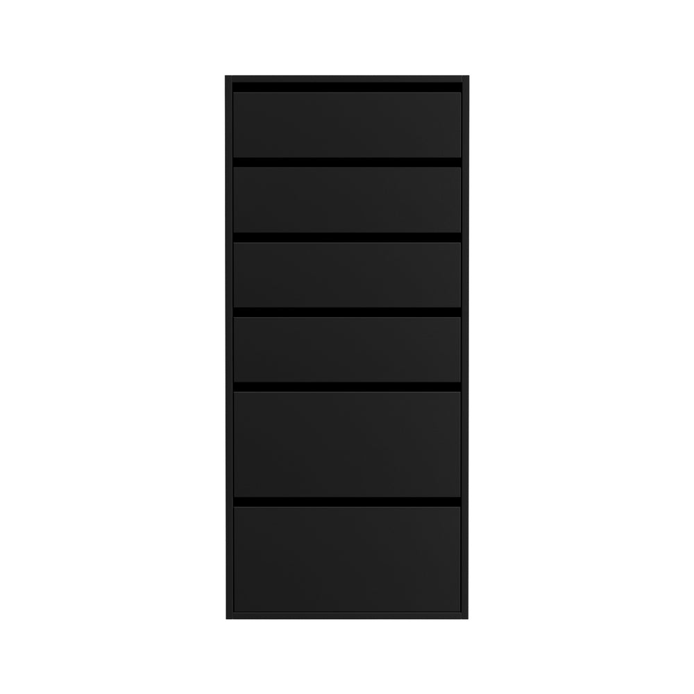 6 Chest of Drawers Dresser Tallboy Black - Furniture > Bedroom > Dressers - Rivercity House & Home Co. (ABN 18 642 972 209) - Affordable Modern Furniture Australia