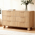6-Drawer Tallboy Chest of Drawers Dresser with Metal Handles - Pine