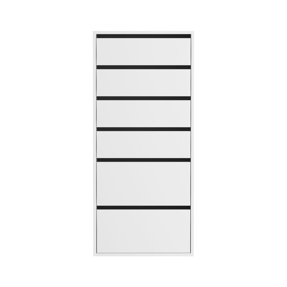 6 Chest of Drawers Dresser Tallboy White - Furniture > Bedroom > Dressers - Rivercity House & Home Co. (ABN 18 642 972 209) - Affordable Modern Furniture Australia