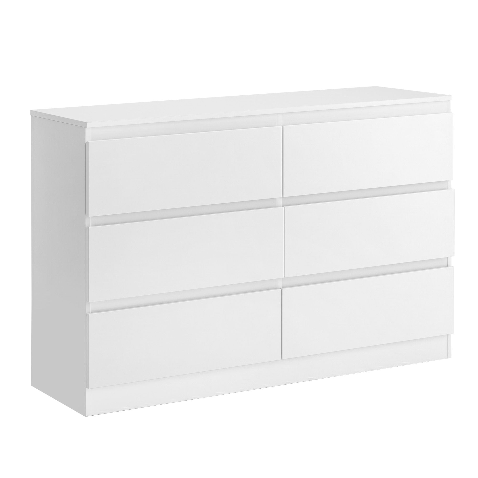 6 Chest of Drawers Lowboy White - Furniture > Bedroom > Dressers - Rivercity House & Home Co. (ABN 18 642 972 209) - Affordable Modern Furniture Australia