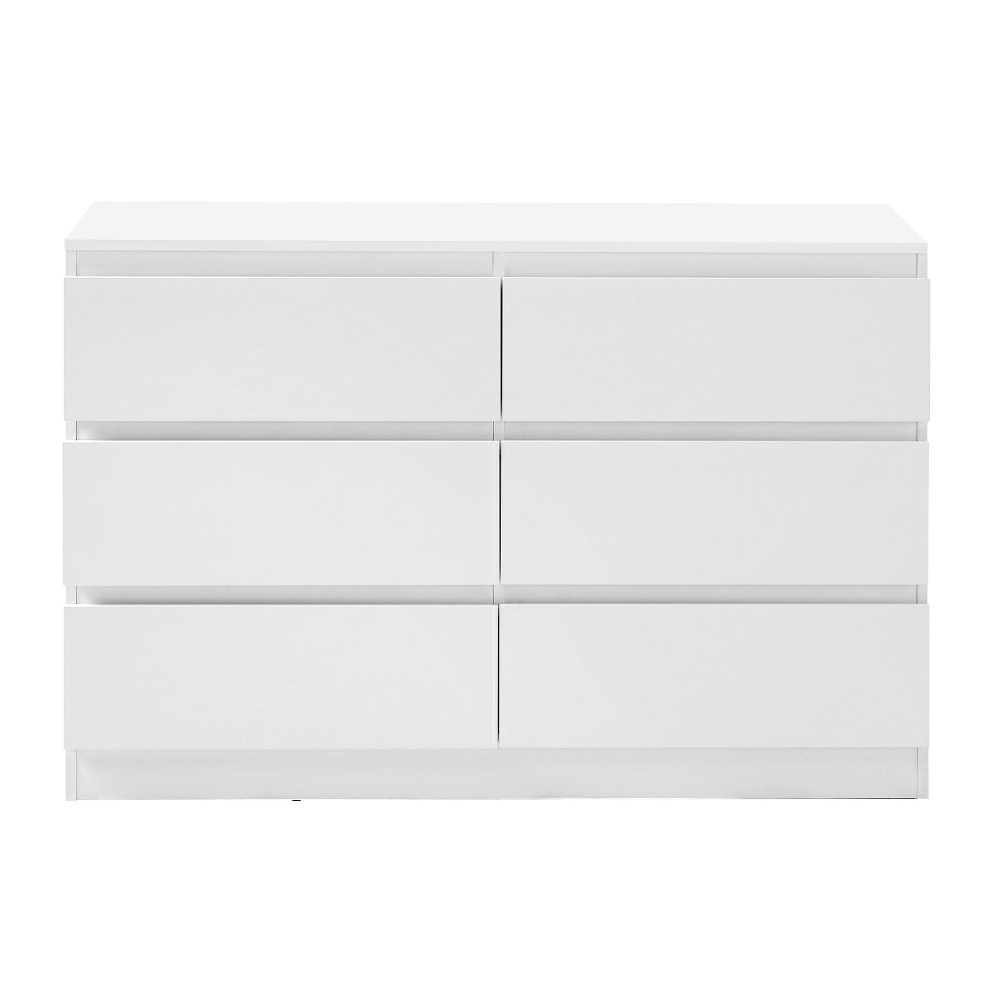 6 Chest of Drawers Lowboy White - Furniture > Bedroom > Dressers - Rivercity House & Home Co. (ABN 18 642 972 209) - Affordable Modern Furniture Australia