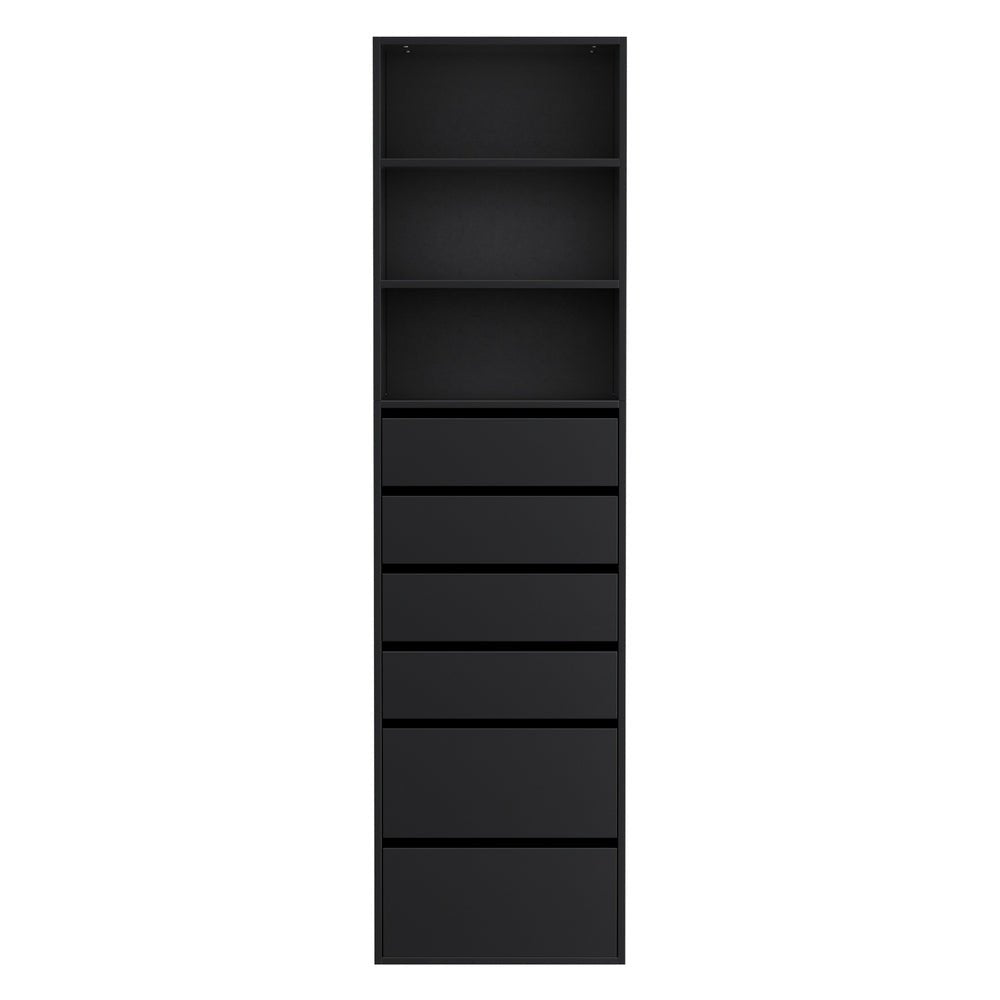 6 Chest of Drawers Tallboy Cabinet Black - Furniture > Bedroom > Dressers - Rivercity House & Home Co. (ABN 18 642 972 209) - Affordable Modern Furniture Australia