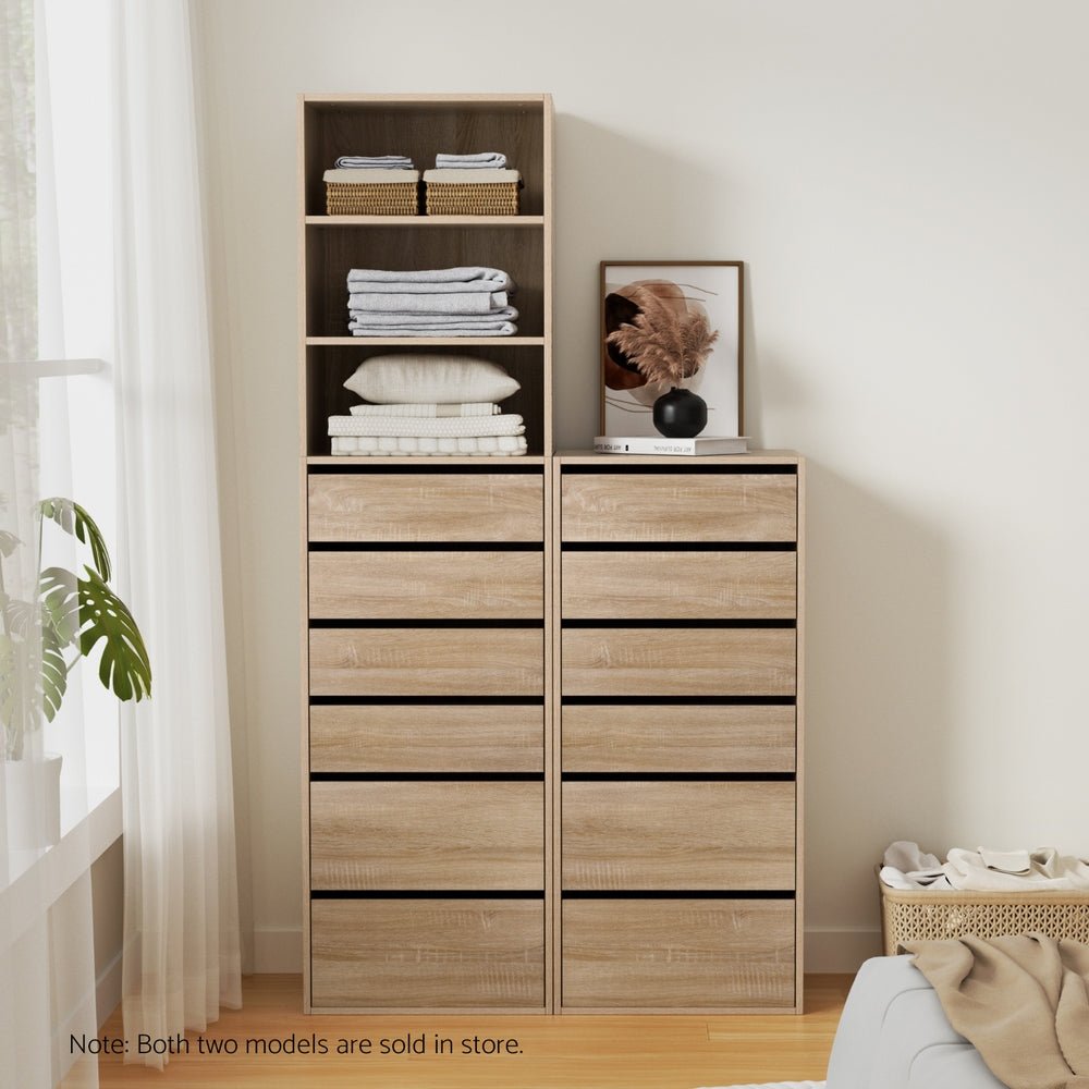 6 Chest of Drawers Tallboy Cabinet Pine - Furniture > Bedroom > Dressers - Rivercity House & Home Co. (ABN 18 642 972 209) - Affordable Modern Furniture Australia