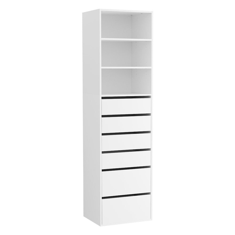 6 Chest of Drawers Tallboy Cabinet White - Furniture > Bedroom > Dressers - Rivercity House & Home Co. (ABN 18 642 972 209) - Affordable Modern Furniture Australia