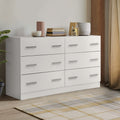 6 Drawer Cabinet Lowboy Dresser (White)
