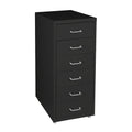 6-Drawer Steel Office Filing Cabinet with Wheels and Label Holders - Black