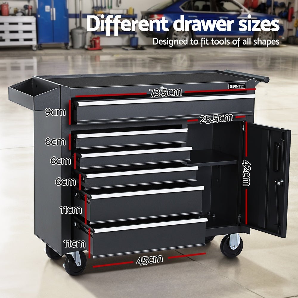 6 Drawer Tool Box Chest Cabinet Toolbox Storage Garage Organiser Wheels - Tools > Tools Storage > Tool Cabinets - Rivercity House & Home Co. (ABN 18 642 972 209) - Affordable Modern Furniture Australia