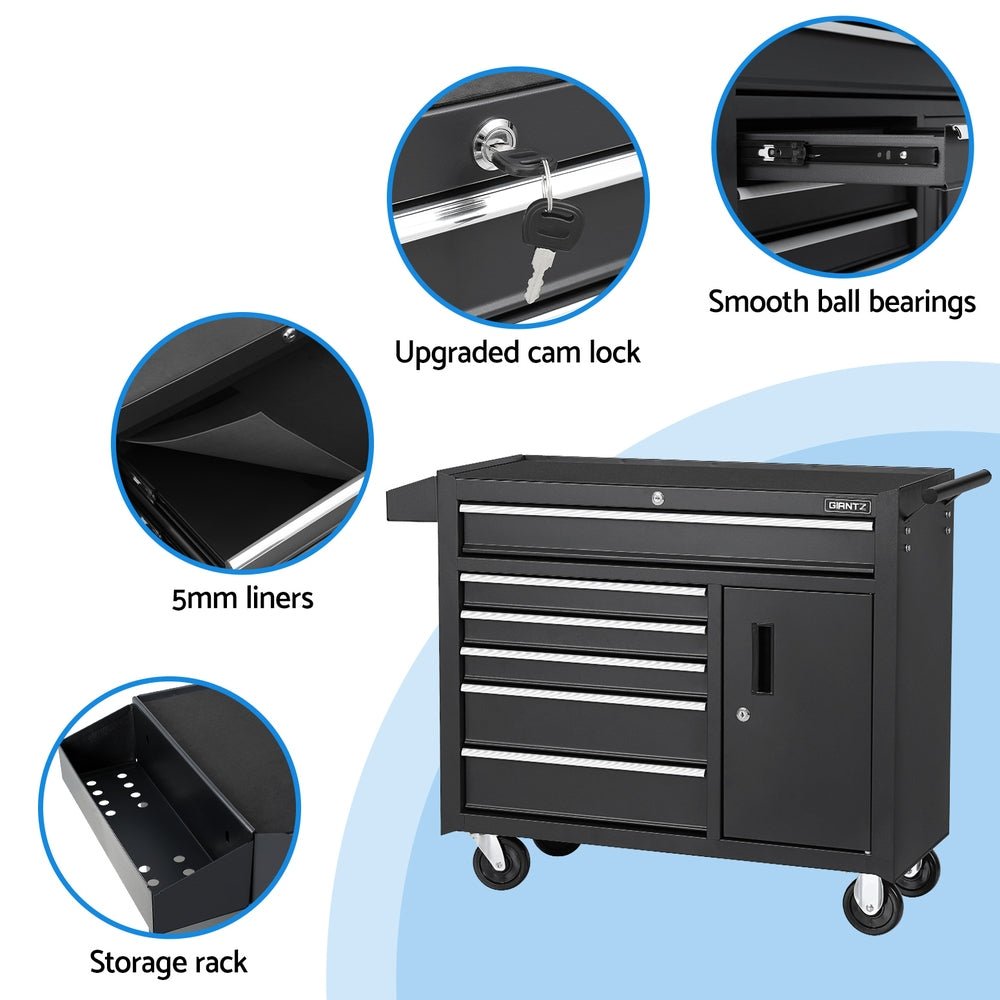 6 Drawer Tool Box Chest Cabinet Toolbox Storage Garage Organiser Wheels - Tools > Tools Storage > Tool Cabinets - Rivercity House & Home Co. (ABN 18 642 972 209) - Affordable Modern Furniture Australia