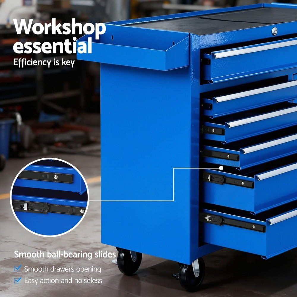 6 Drawer Tool Chest Trolley Cabinet Cart Toolbox Storage Organiser Wheels - Tools > Tools Storage > Tool Boxes - Rivercity House & Home Co. (ABN 18 642 972 209) - Affordable Modern Furniture Australia