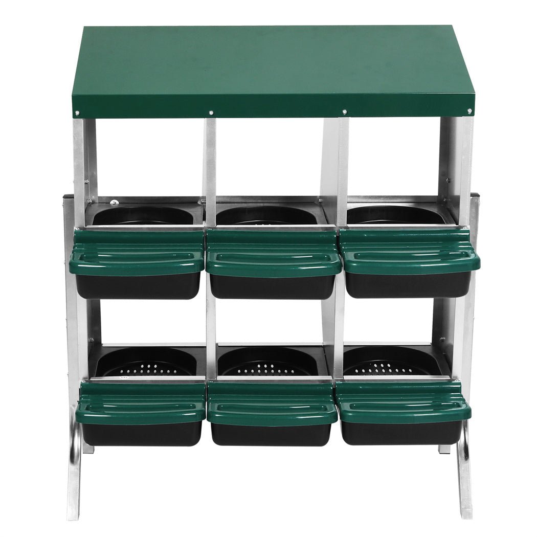 6 - Hole Chicken Egg Nesting Box with Galvanized Steel Hutch - Green - Rivercity House & Home Co. (ABN 18 642 972 209) - Affordable Modern Furniture Australia