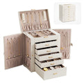 6 Layer Jewellery Box Organiser Large Display Case Storage - White