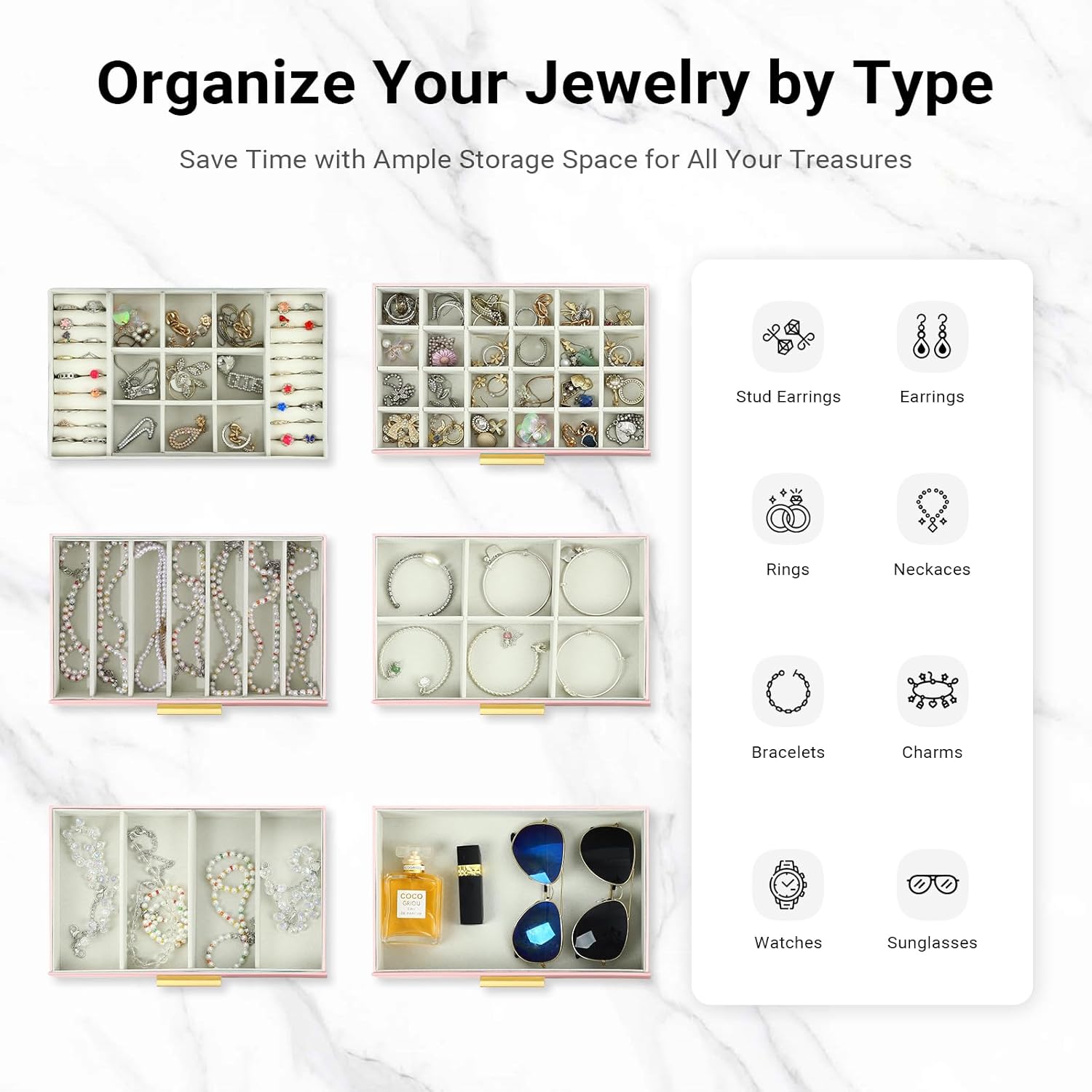 6 - Layer Large Jewelry Organizer Box for Women with Mirror, Drawers, Hooks & Dividers for Rings, Necklaces, Bracelets, Ideal Gift for Women (Pink) - Health & Beauty > Cosmetic Storage > Makeup Organisation & Storage - Rivercity House & Home Co. (ABN 18 642 972 209) - Affordable Modern Furniture Australia