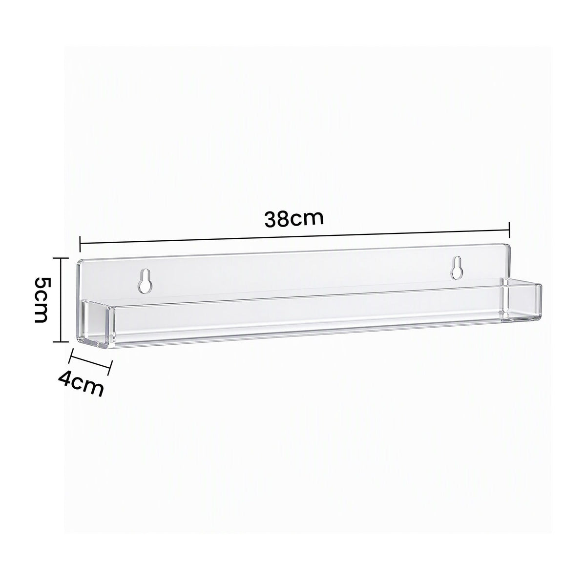 6-Pack Acrylic Floating Wall Shelves with Detachable Panels & Front Lip - Clear - Furniture > Living Room > Bookcases & Shelves - Rivercity House & Home Co. (ABN 18 642 972 209) - Affordable Modern Furniture Australia