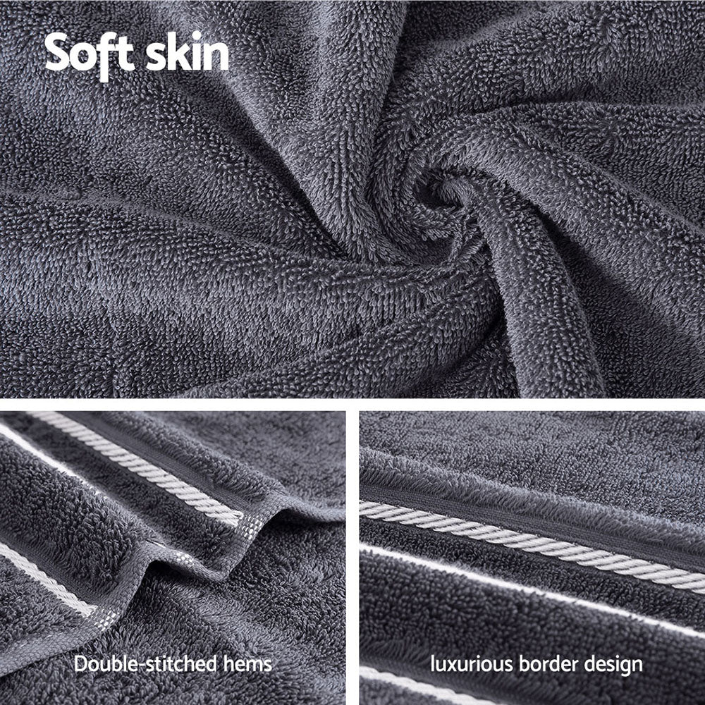 6 Pack Bath Towels Set Cotton Towel Grey - Home & Garden > Home & Garden Others - Rivercity House & Home Co. (ABN 18 642 972 209) - Affordable Modern Furniture Australia