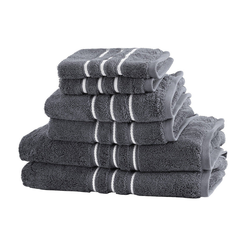 6 Pack Bath Towels Set Cotton Towel Grey - Home & Garden > Home & Garden Others - Rivercity House & Home Co. (ABN 18 642 972 209) - Affordable Modern Furniture Australia